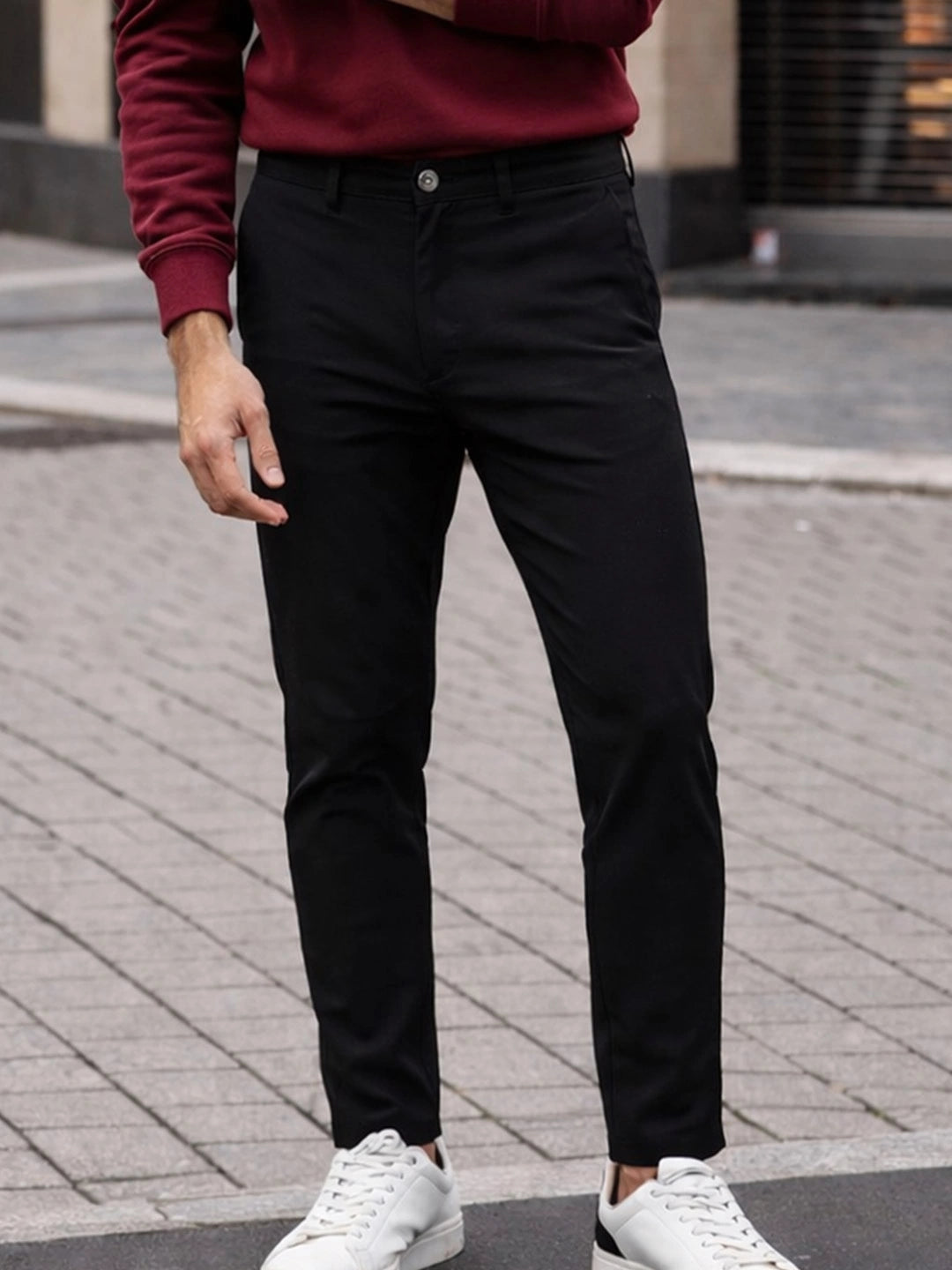 Ash Black Narrow Chino Pants