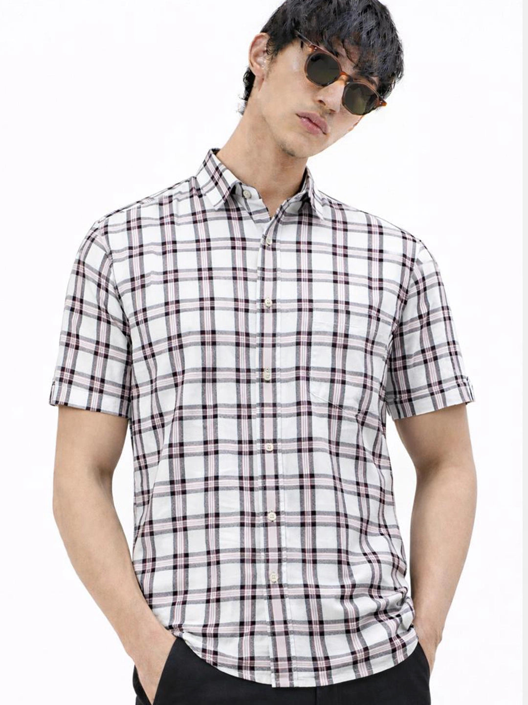 White Checked Shirt