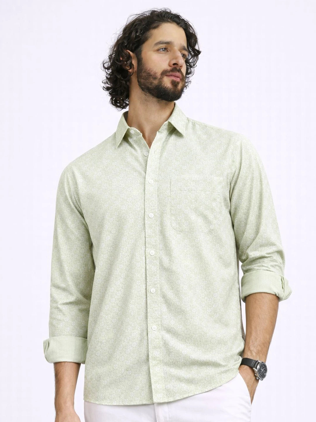 Green Printed Shirt