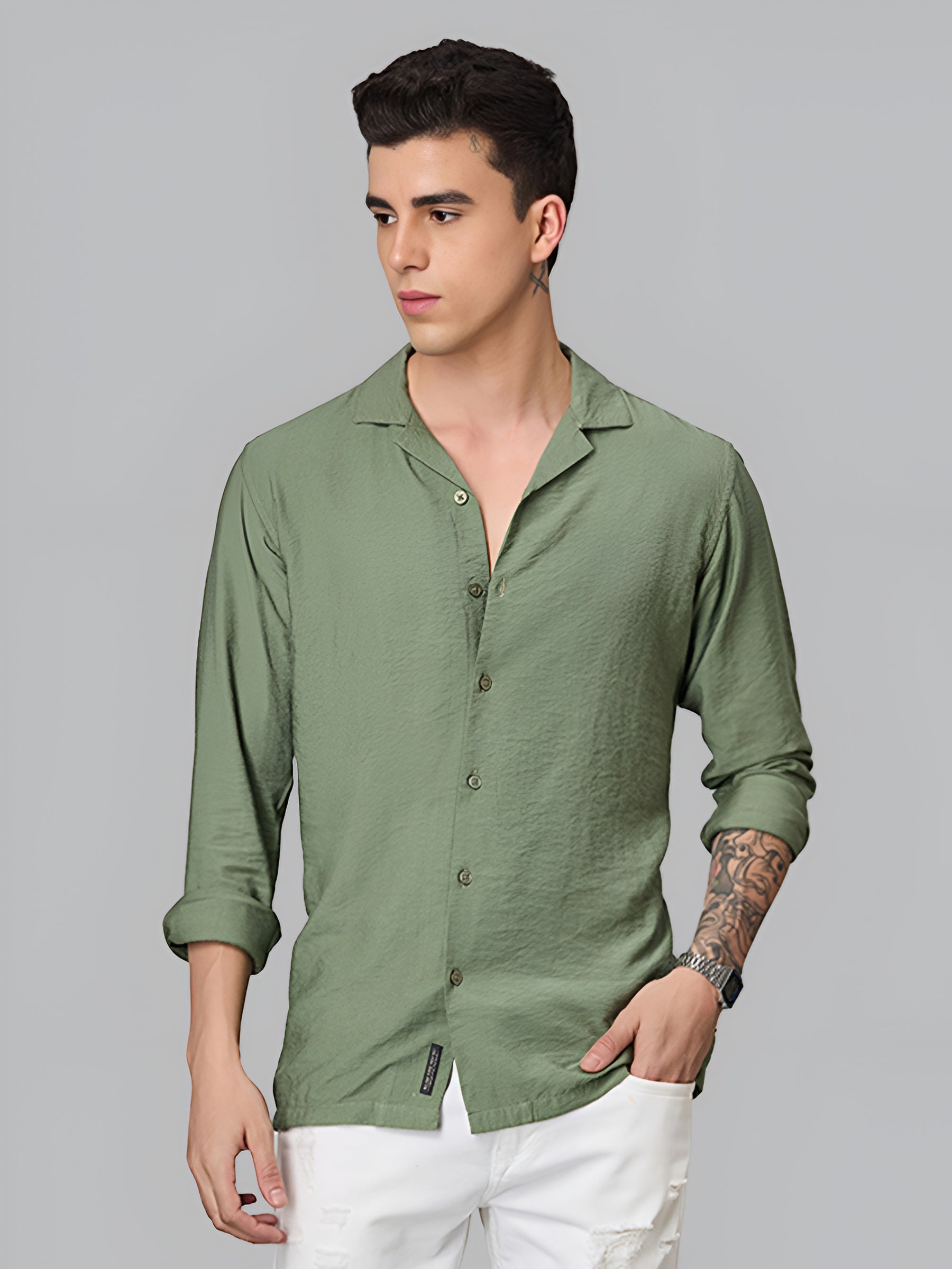 Olive Textured Shirt