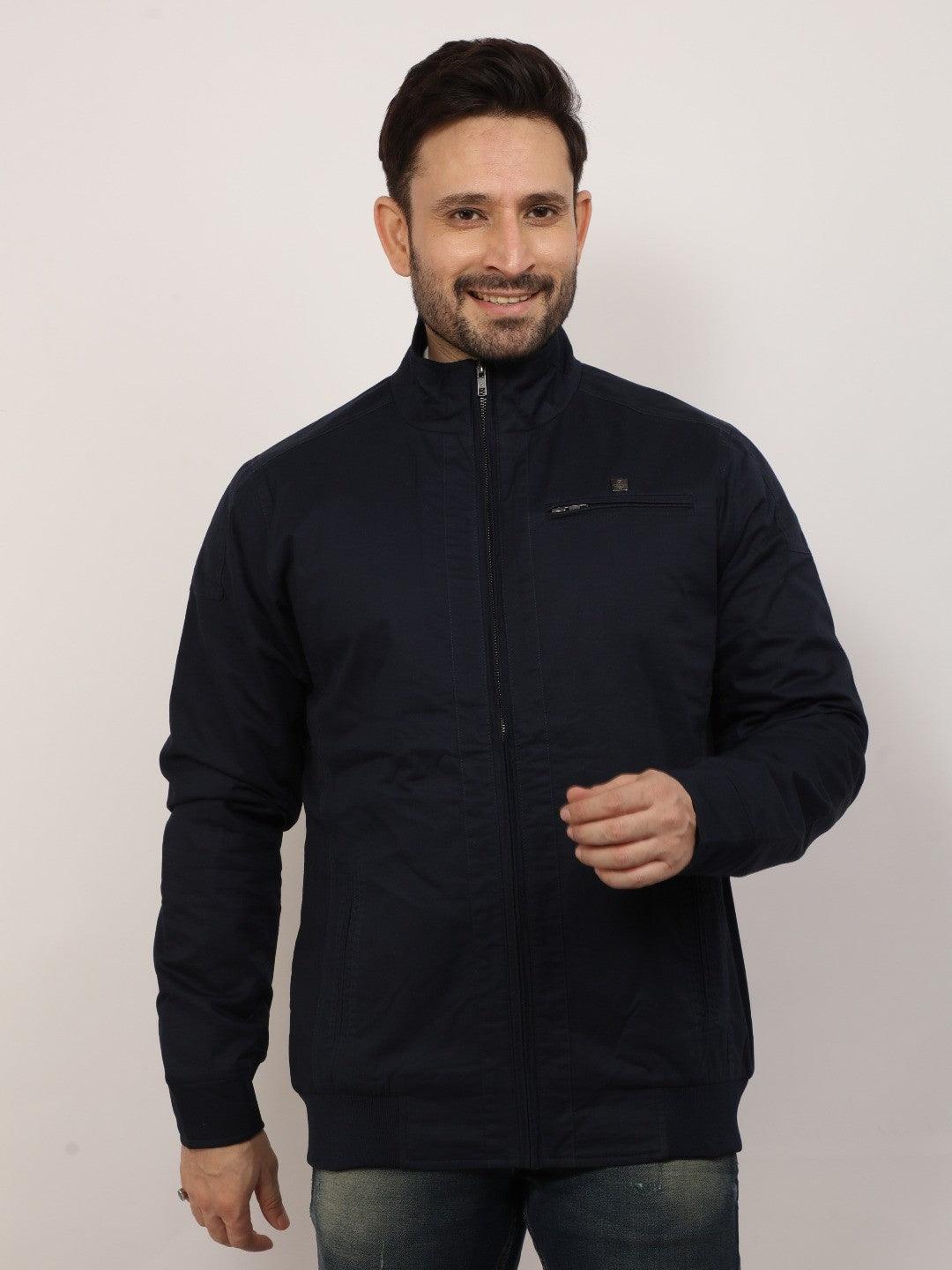 Navy Solid Band Jacket