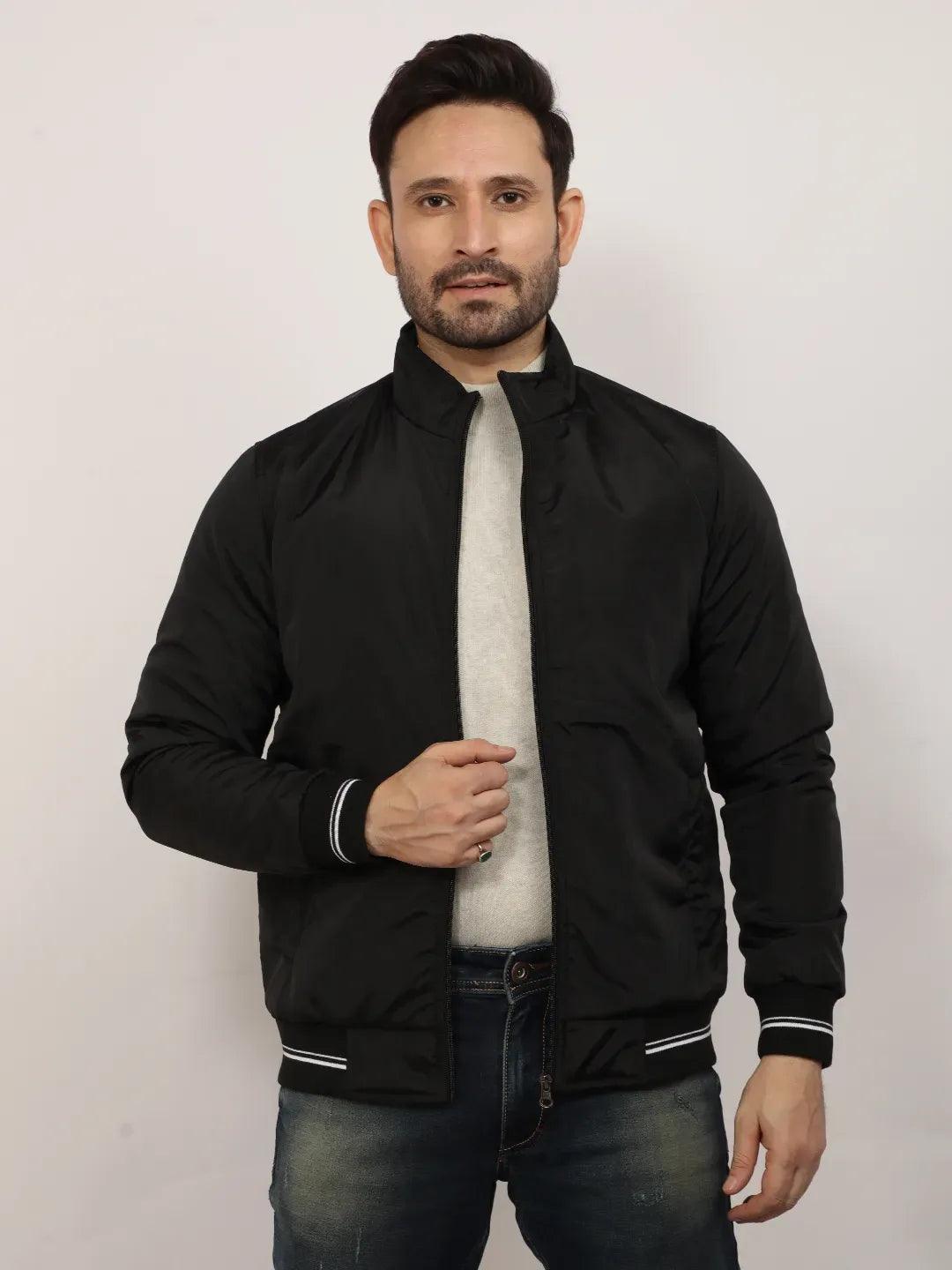 Black Solid Band Jacket