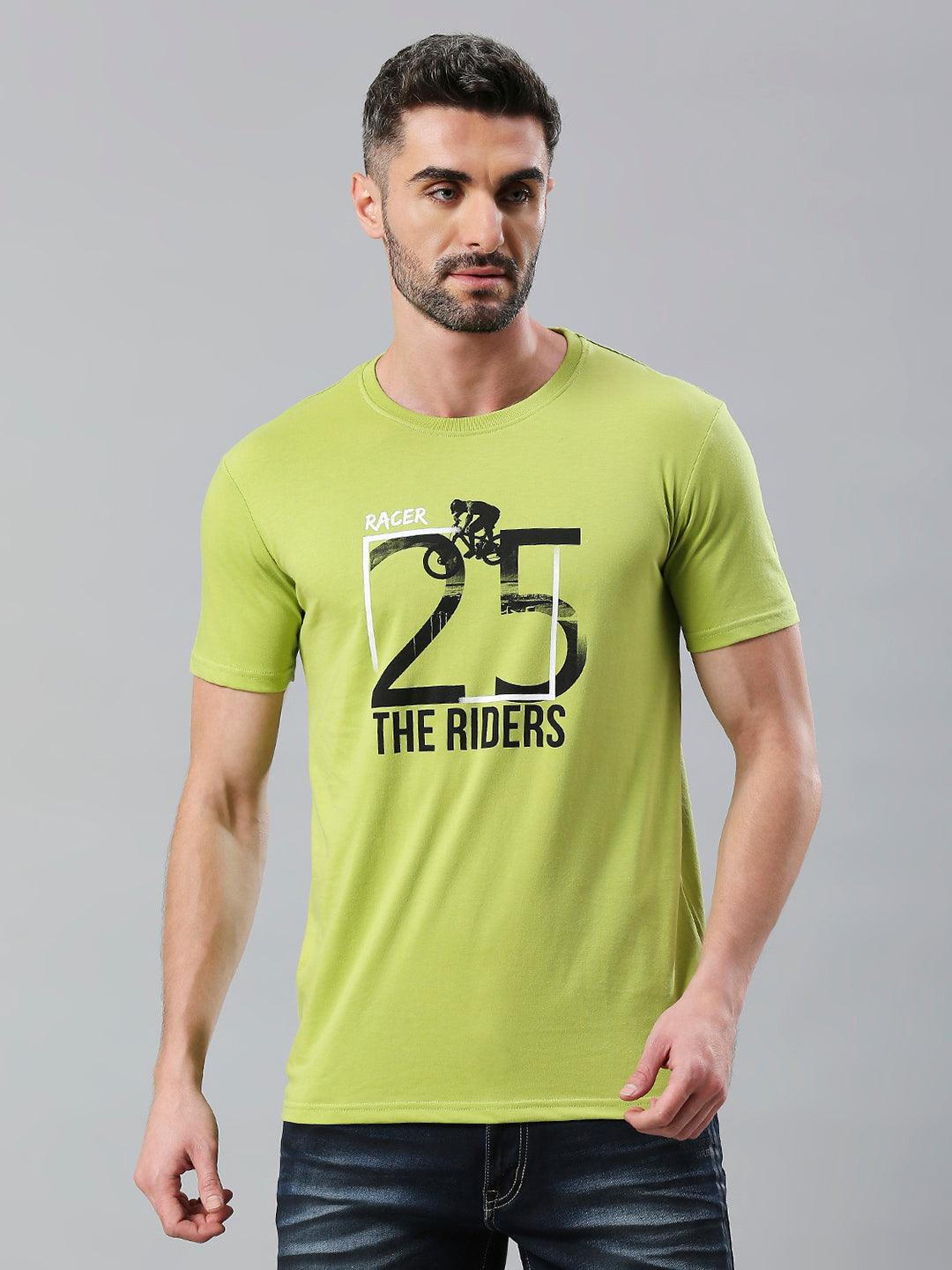 Lime Green Printed T-Shirt