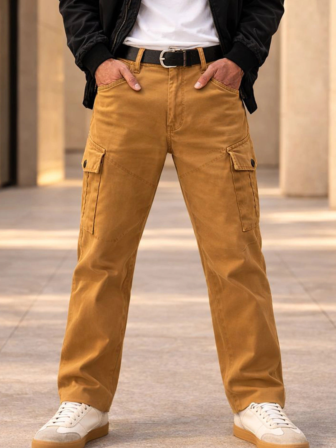 6 Pocket Khaki Stretchable Cargo Pant