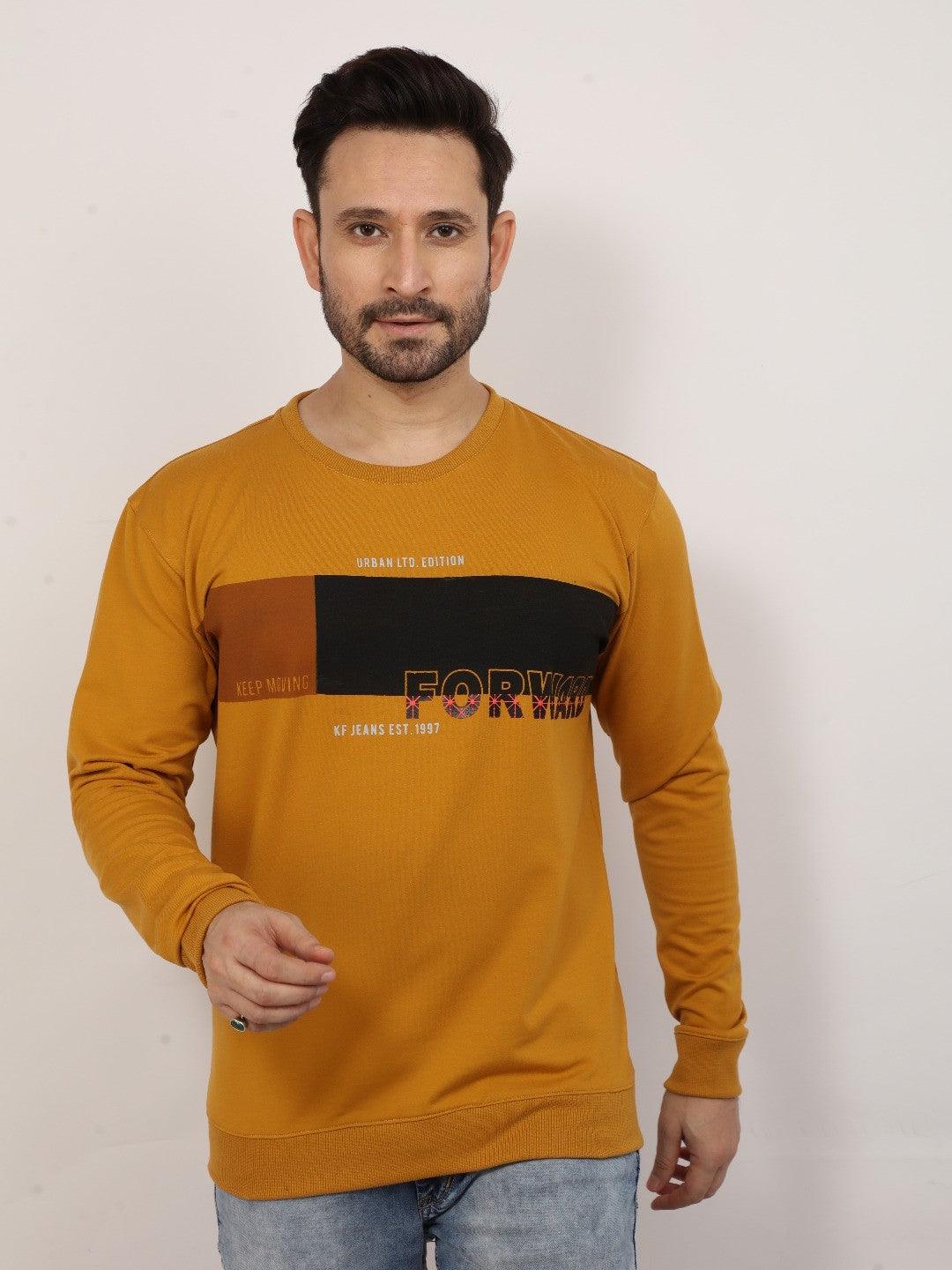 Mustard Printed Sweatshirt