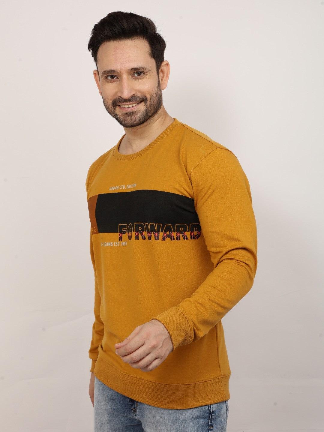 Mustard Printed Sweatshirt