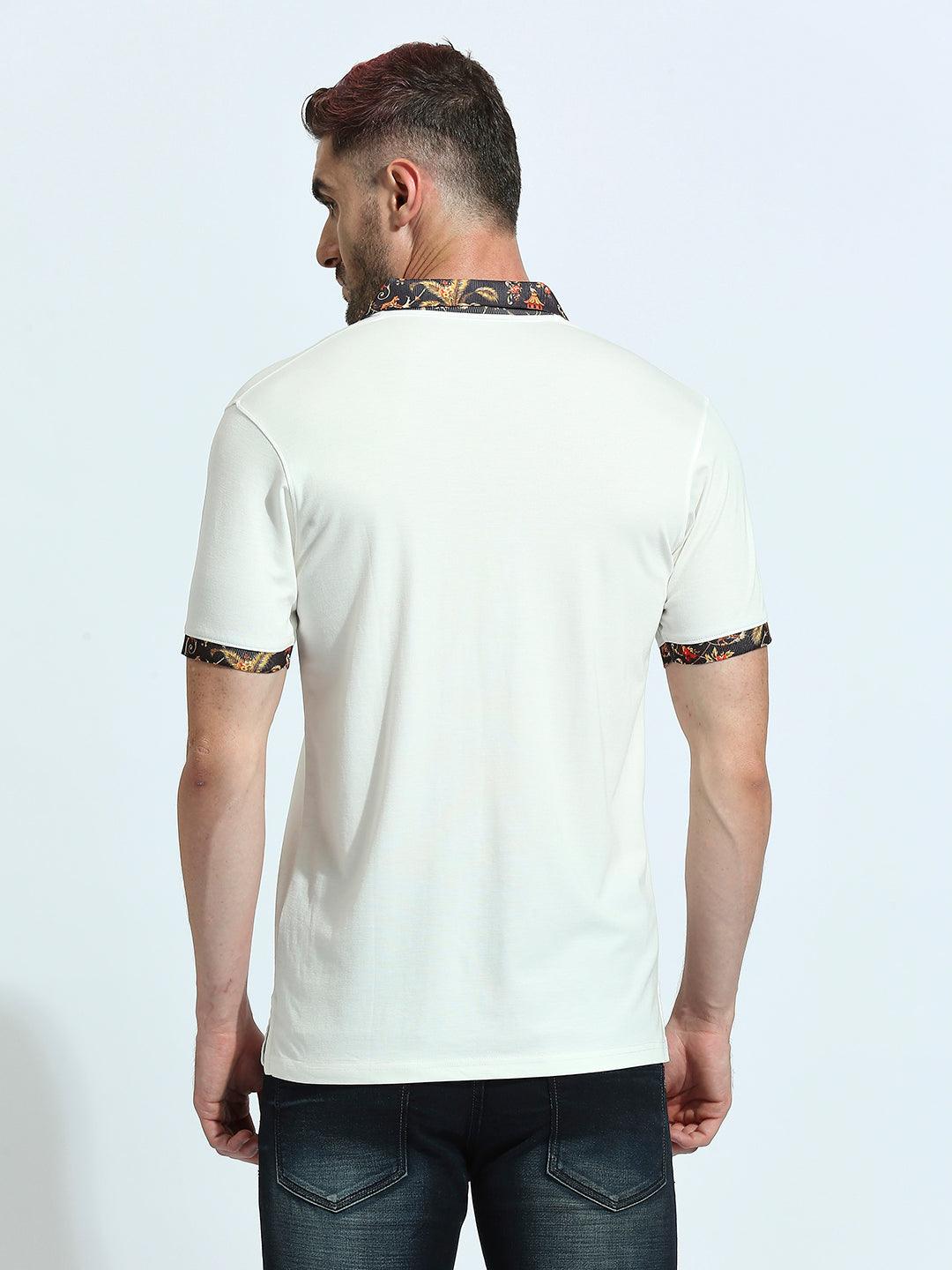 White Solid Polo T-Shirt