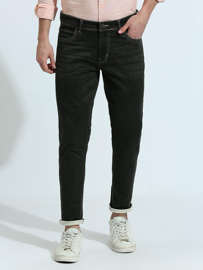 Stretchable Phantom Black Stretchable Ankle Fit Jeans