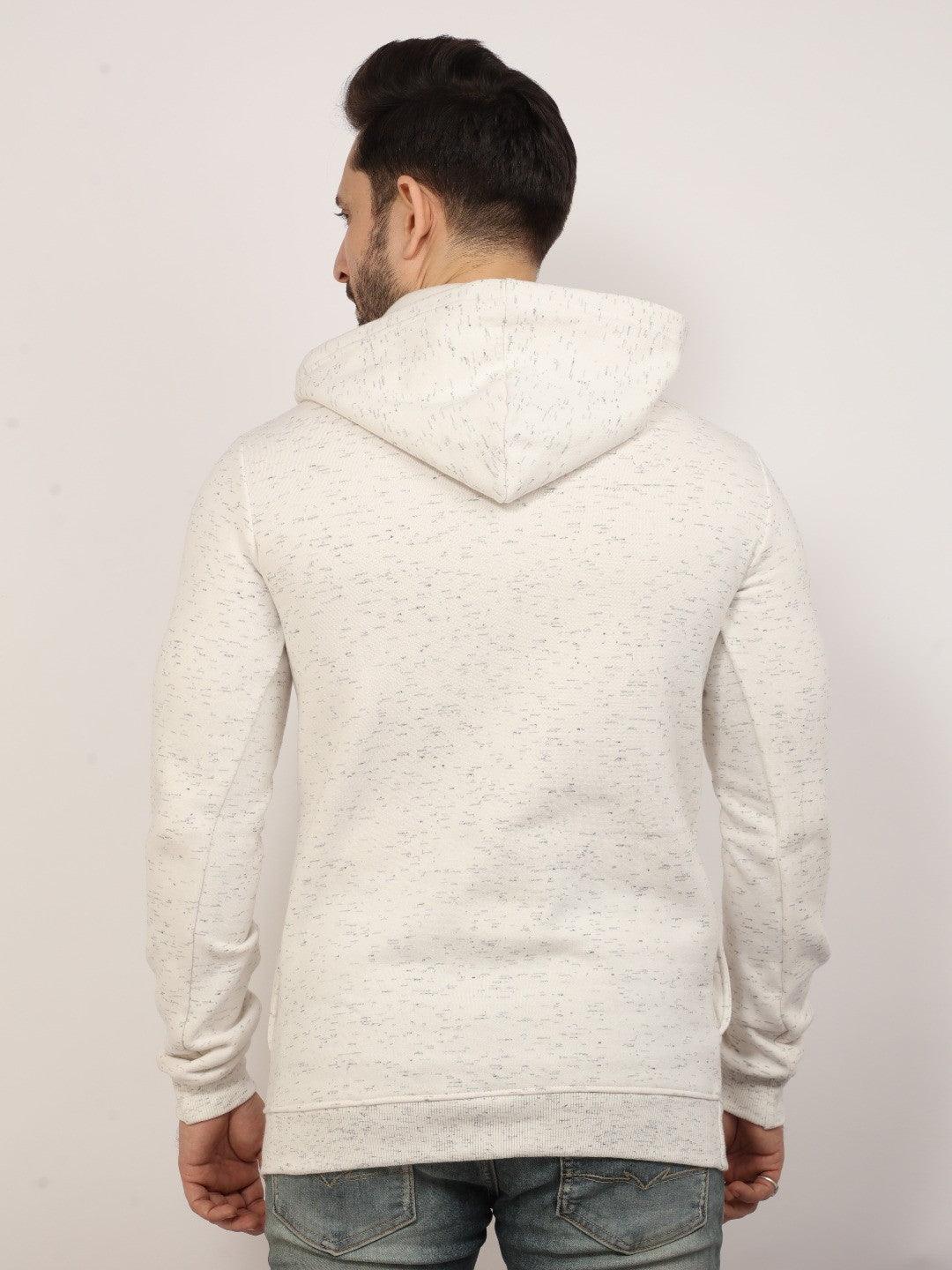 White Printed Hooded Sweatshirt