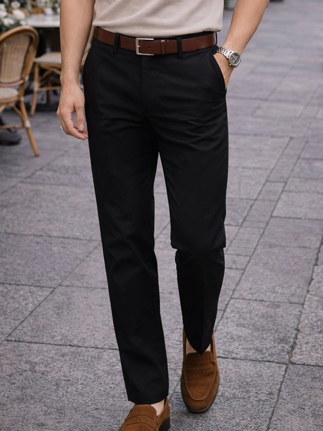 Charcoal Black Chino Pants