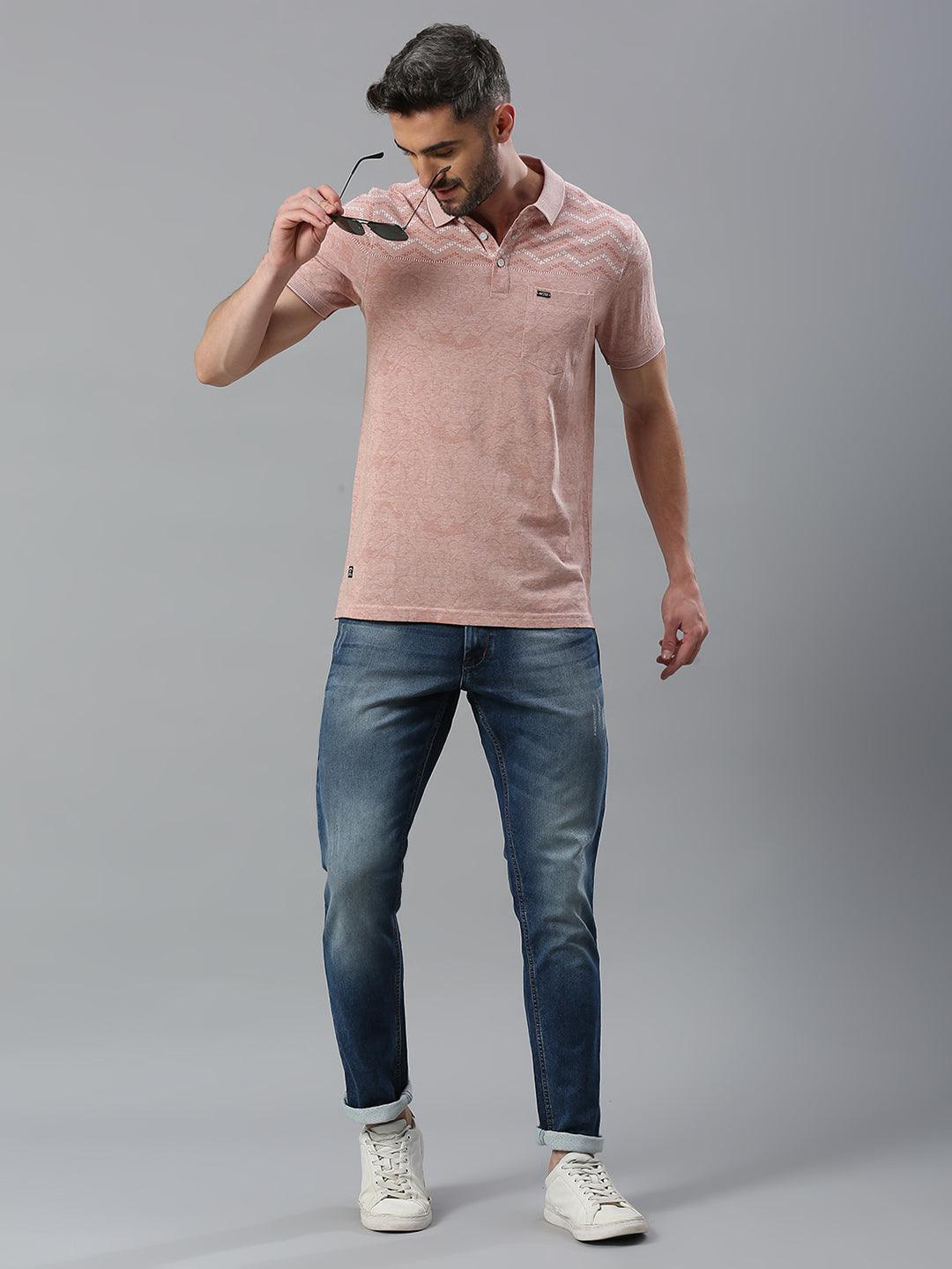 Pink Solid Polo T-Shirt