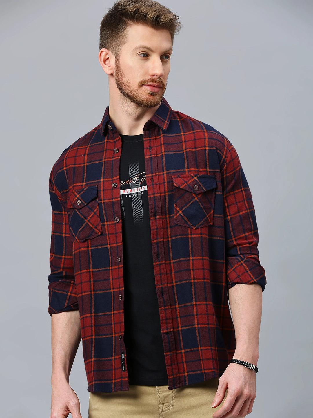 Maroon Checkered Shirt - Klub Fox