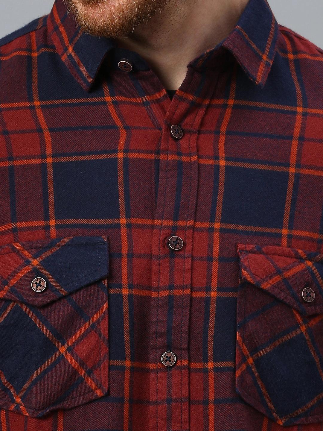 Maroon Checkered Shirt - Klub Fox