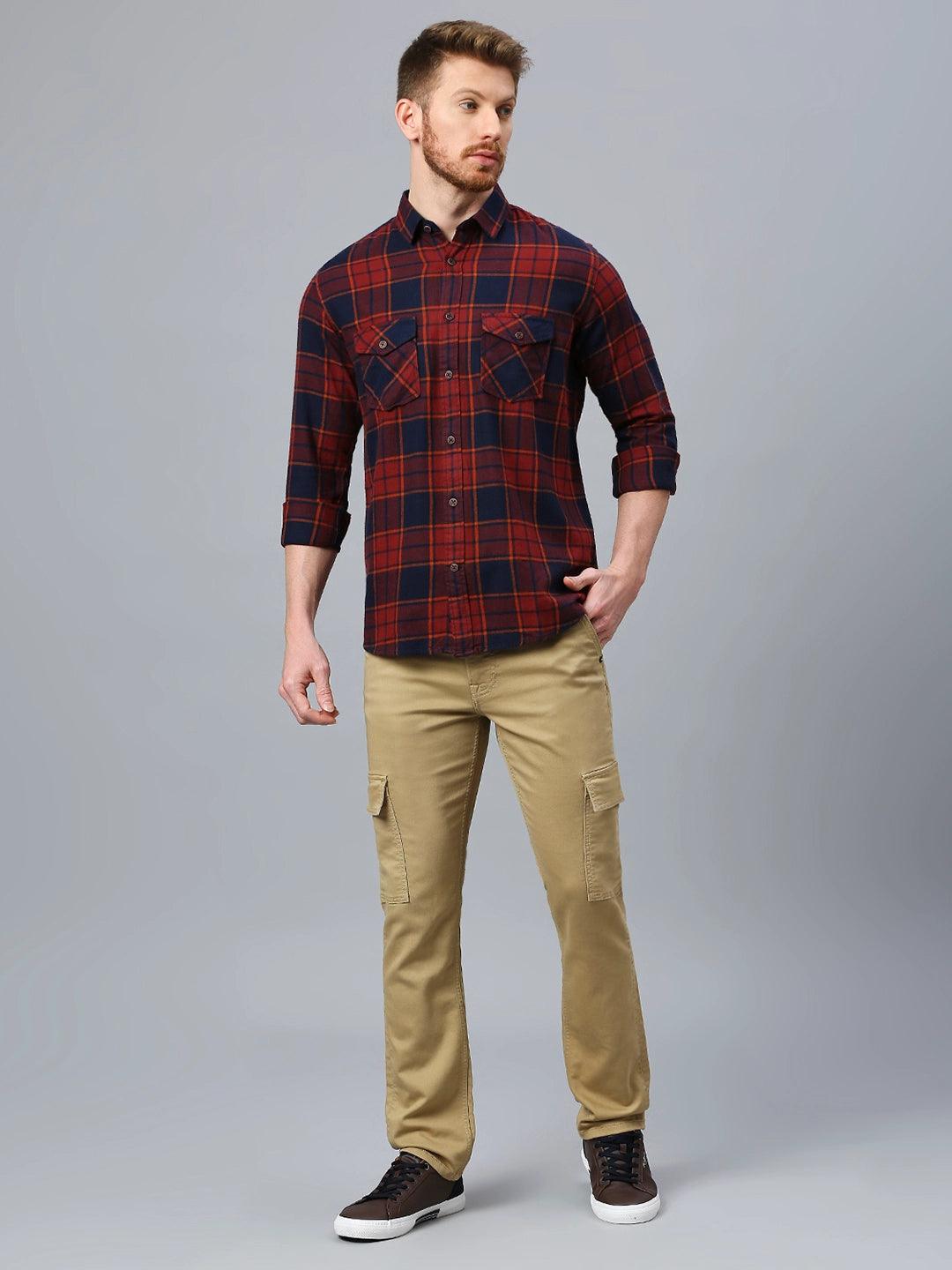 Maroon Checkered Shirt - Klub Fox