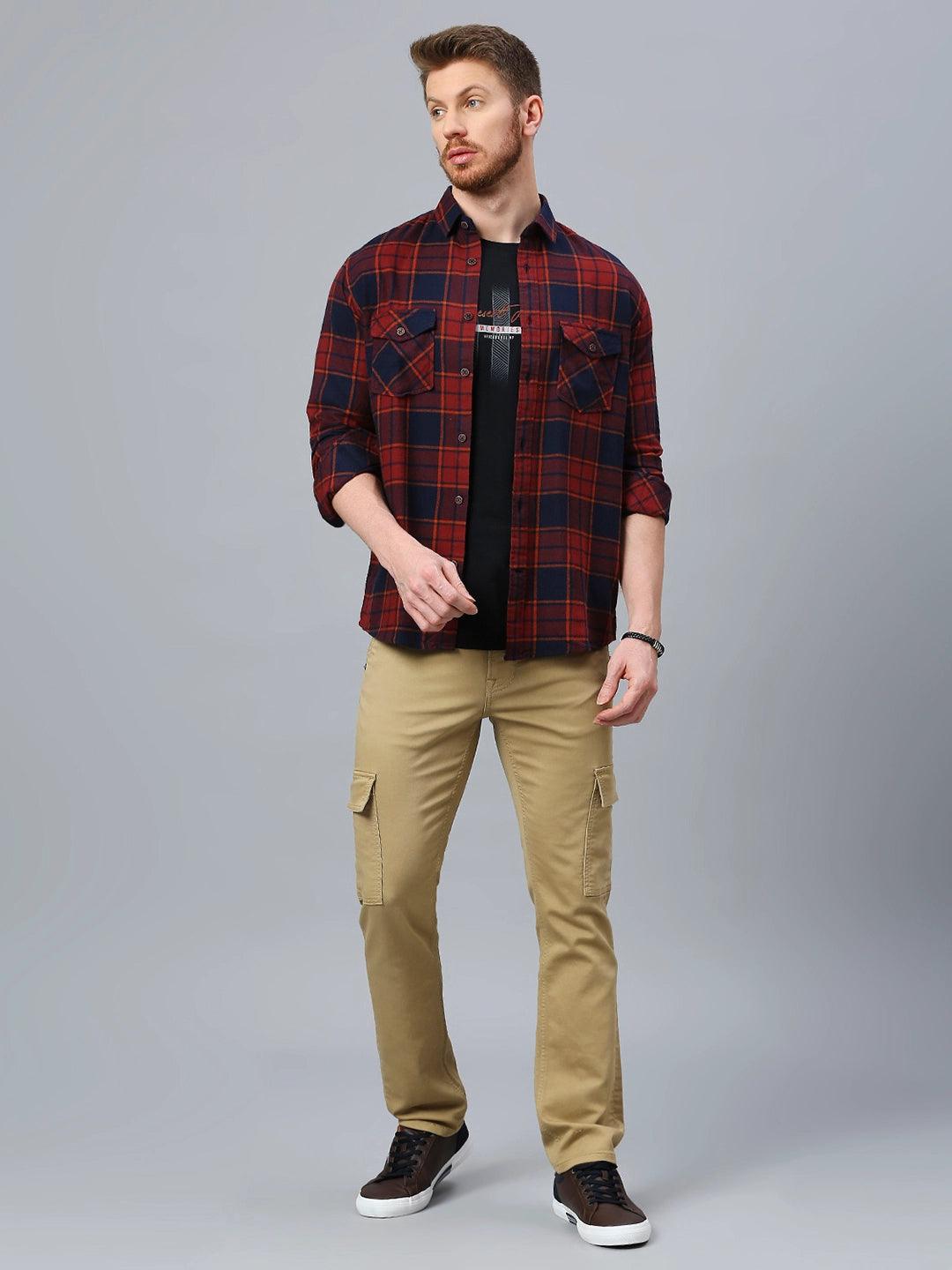 Maroon Checkered Shirt - Klub Fox