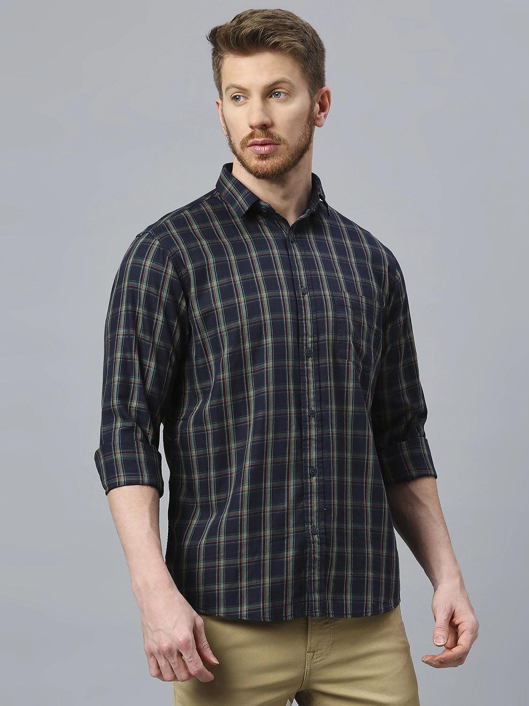 Navy Checkered Shirt - Klub Fox