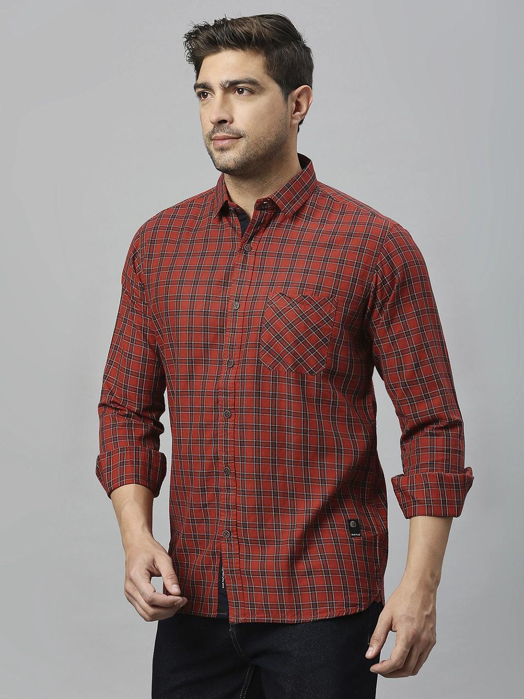 Maroon Checkered Shirt - Klub Fox