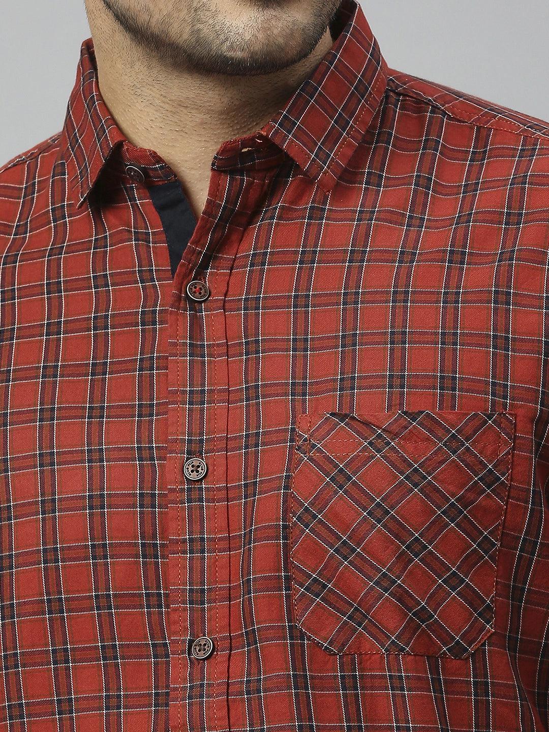 Maroon Checkered Shirt - Klub Fox