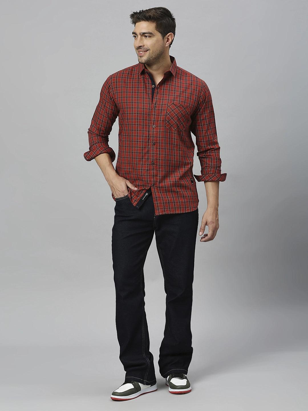 Maroon Checkered Shirt - Klub Fox