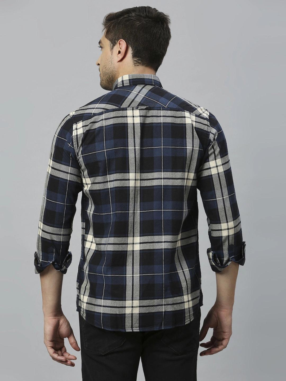 Navy Checkered Shirt - Klub Fox