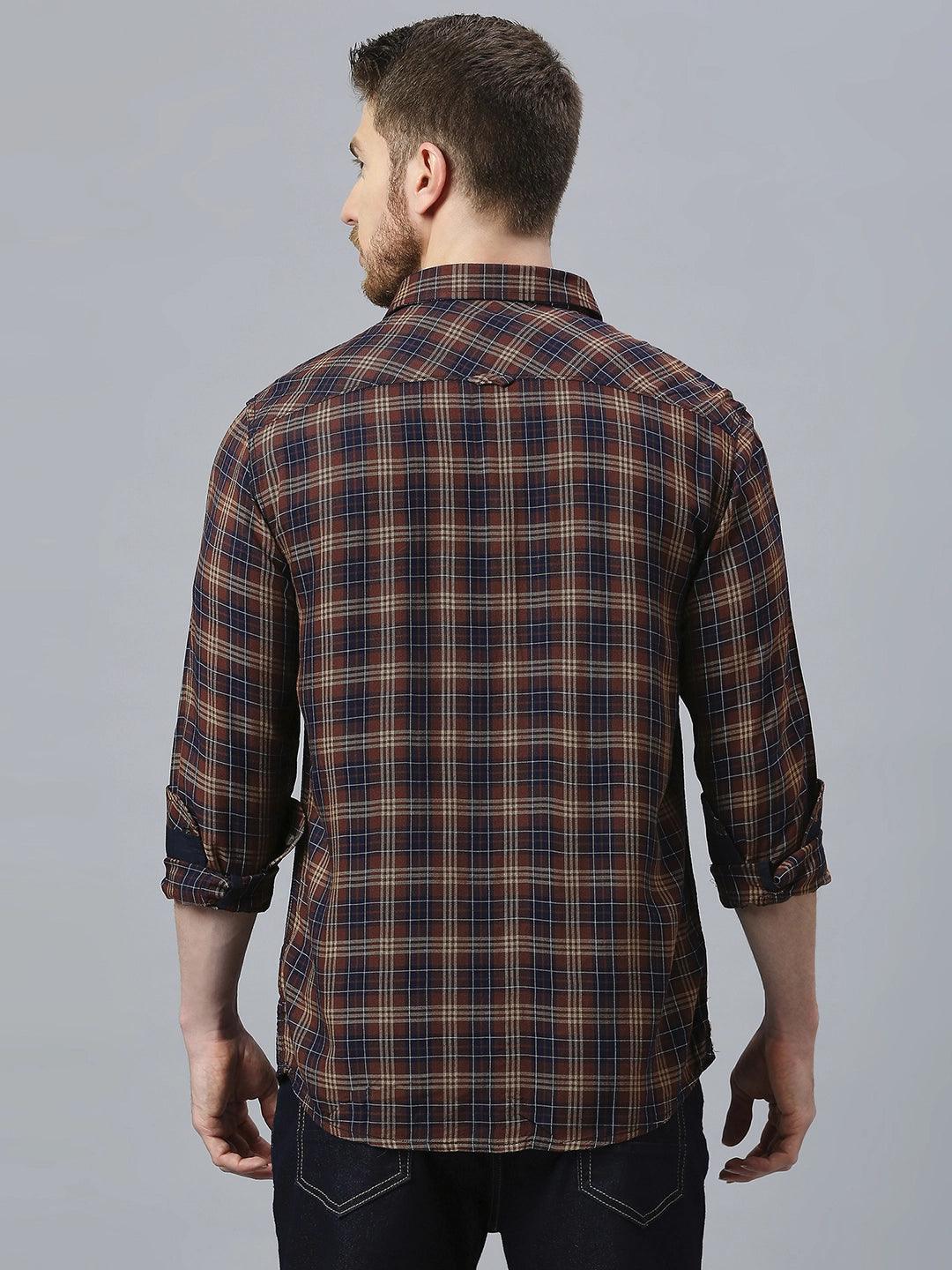 Brown Checkered Shirt - Klub Fox