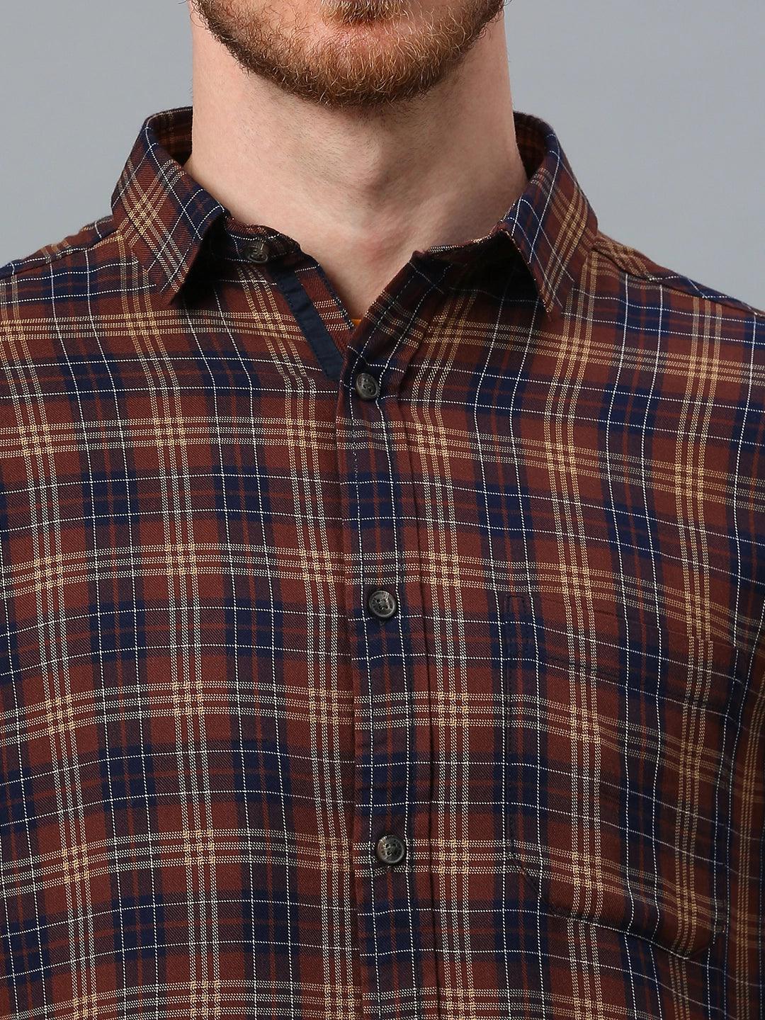 Brown Checkered Shirt - Klub Fox
