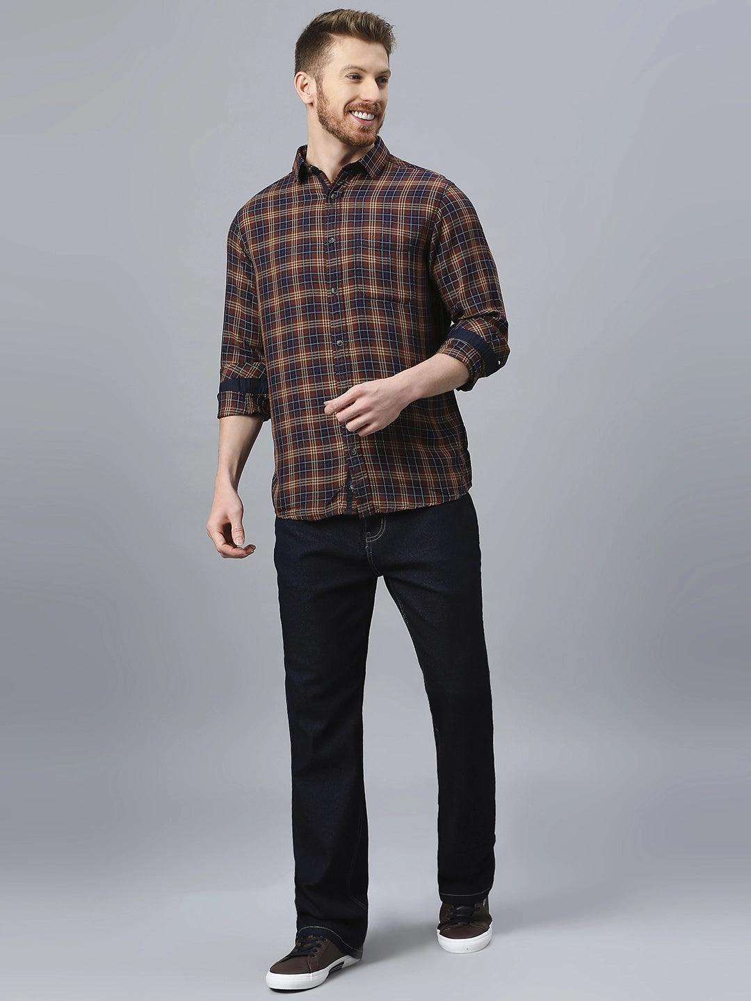 Brown Checkered Shirt - Klub Fox