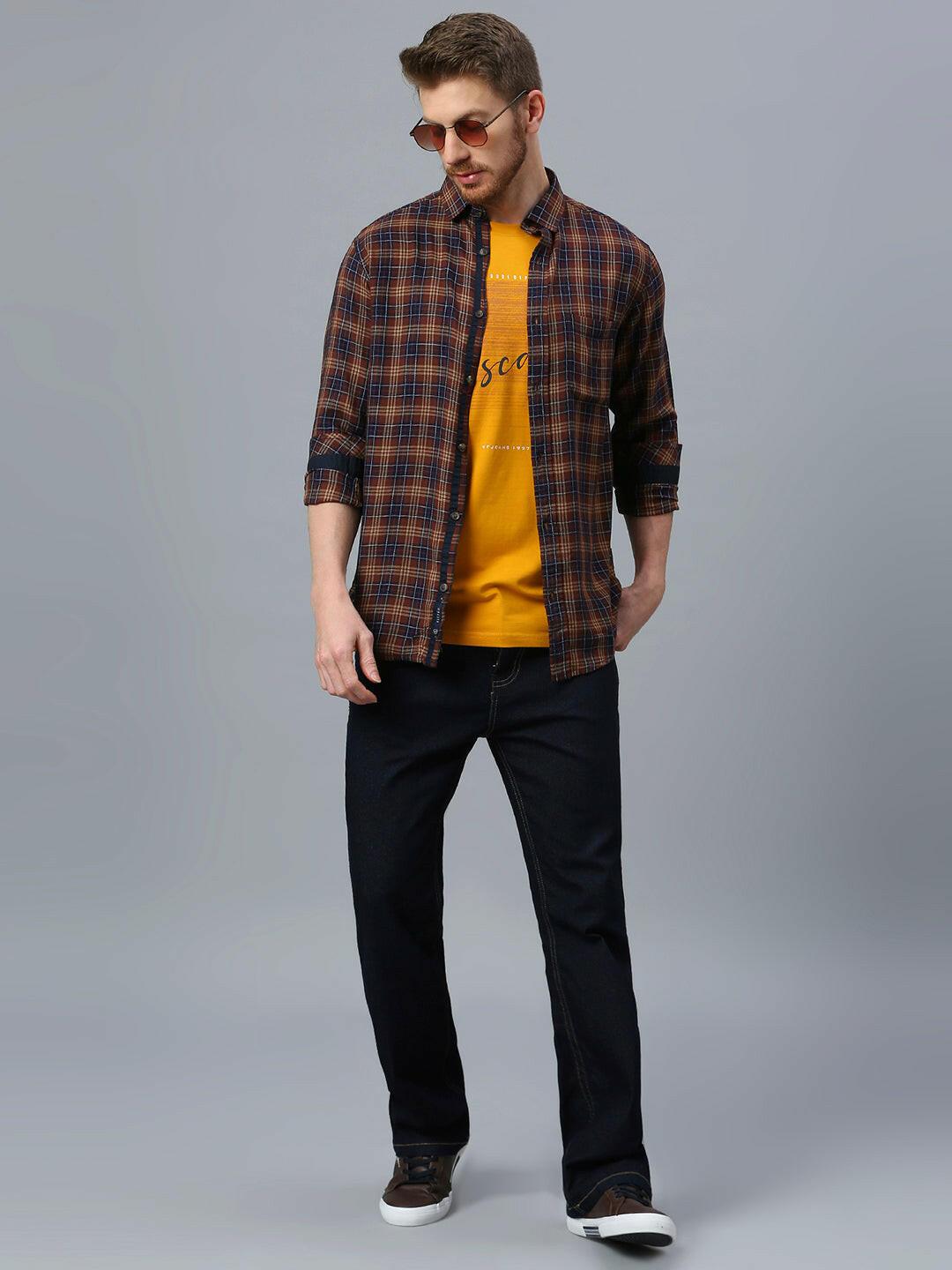 Brown Checkered Shirt - Klub Fox