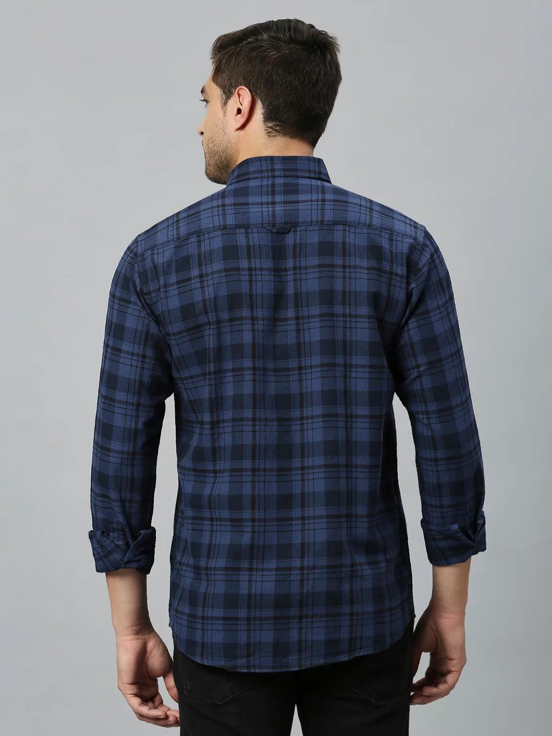 Navy Checkered Shirt - Klub Fox