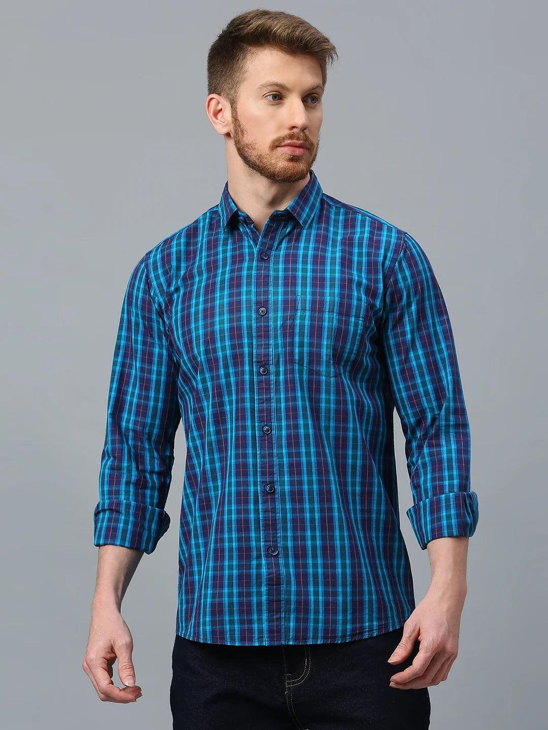 Blue Checkered Shirt - Klub Fox