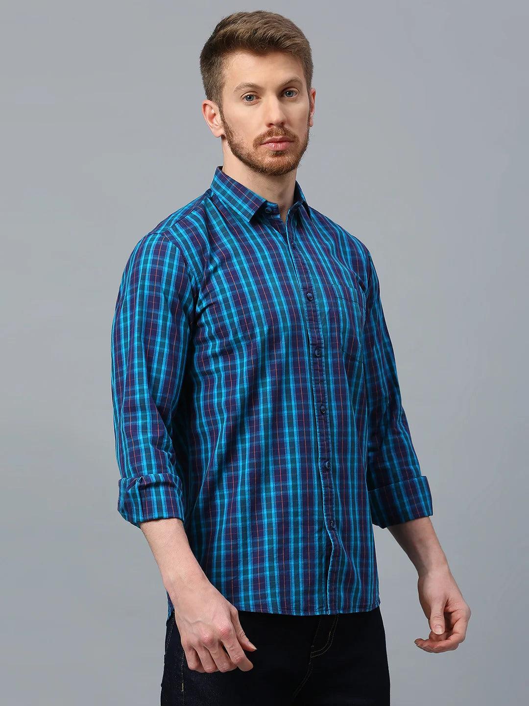 Blue Checkered Shirt - Klub Fox