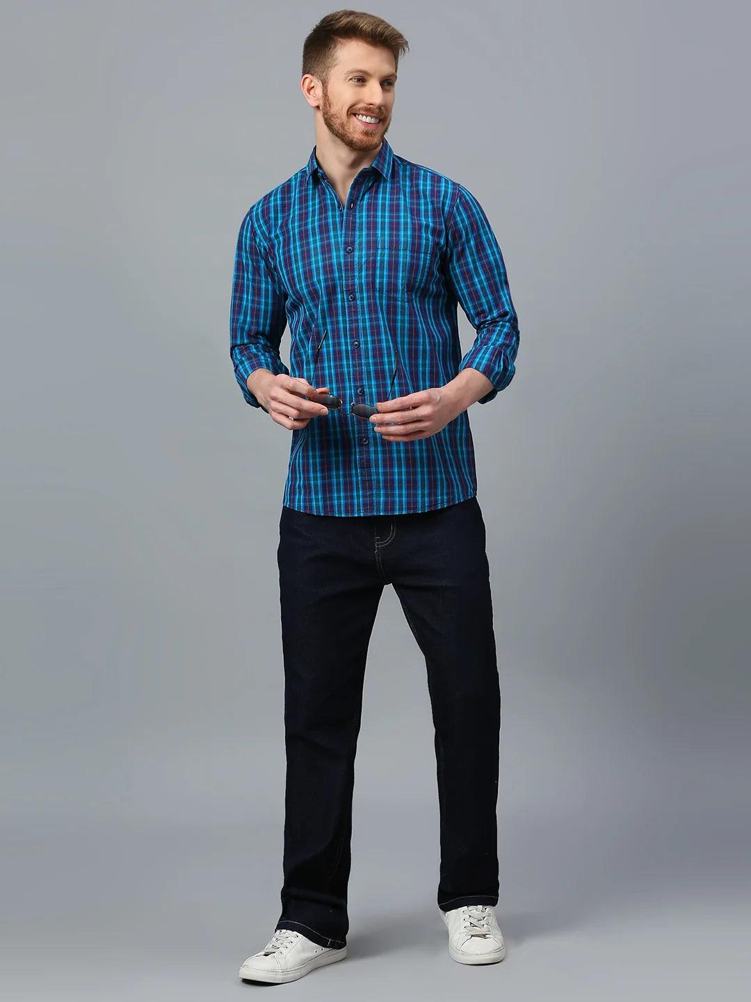 Blue Checkered Shirt - Klub Fox