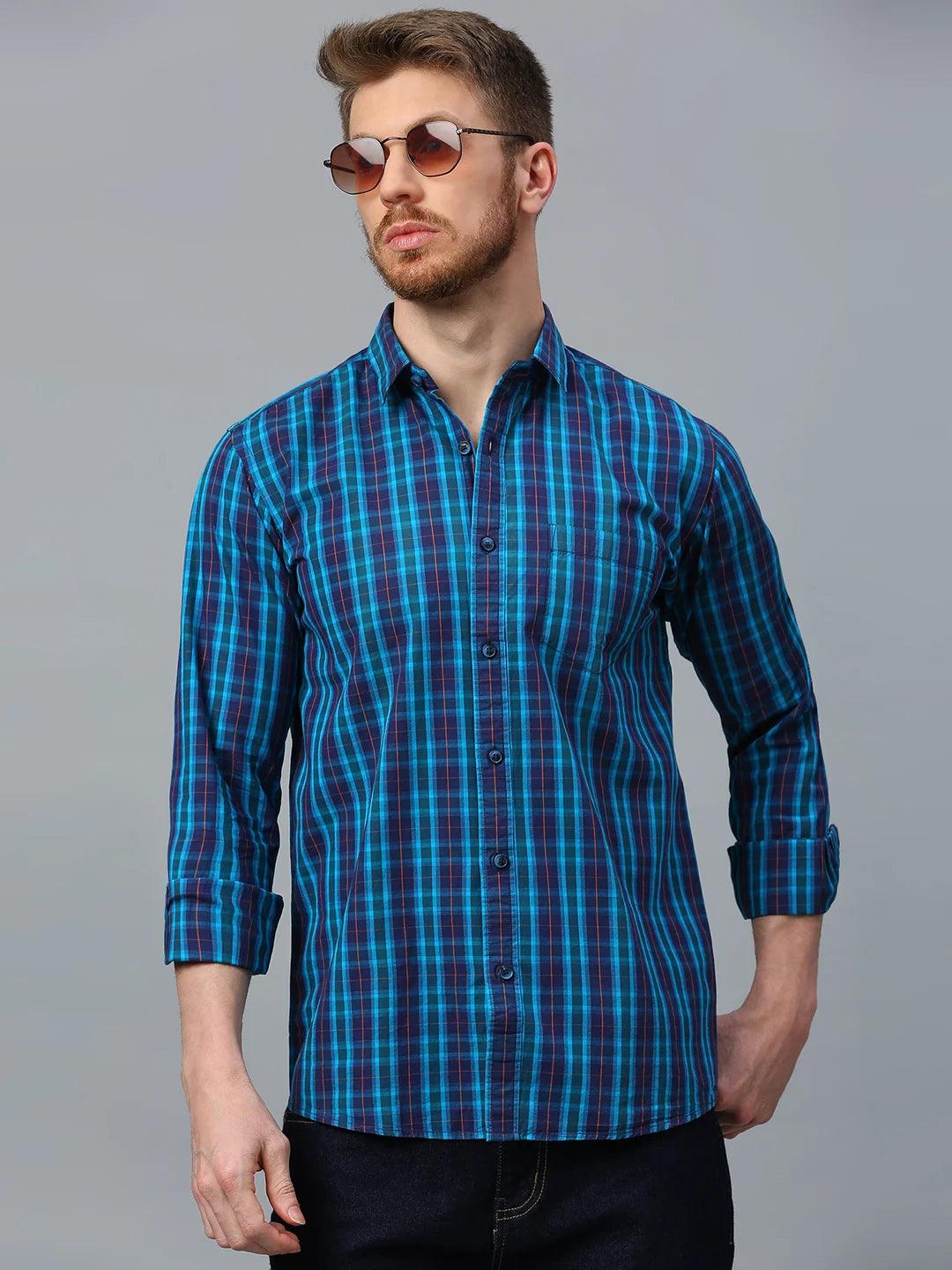 Blue Checkered Shirt - Klub Fox