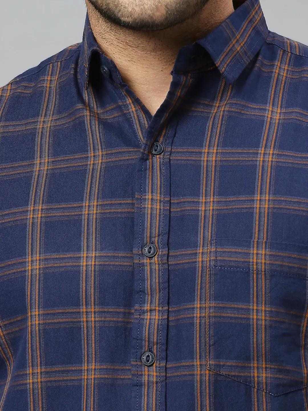 Navy Checkered Shirt - Klub Fox