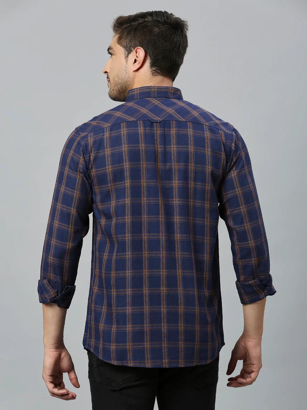 Navy Checkered Shirt - Klub Fox