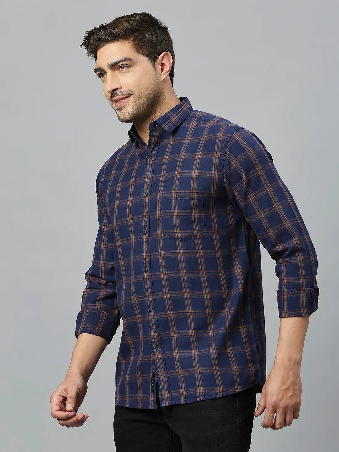 Navy Checkered Shirt - Klub Fox