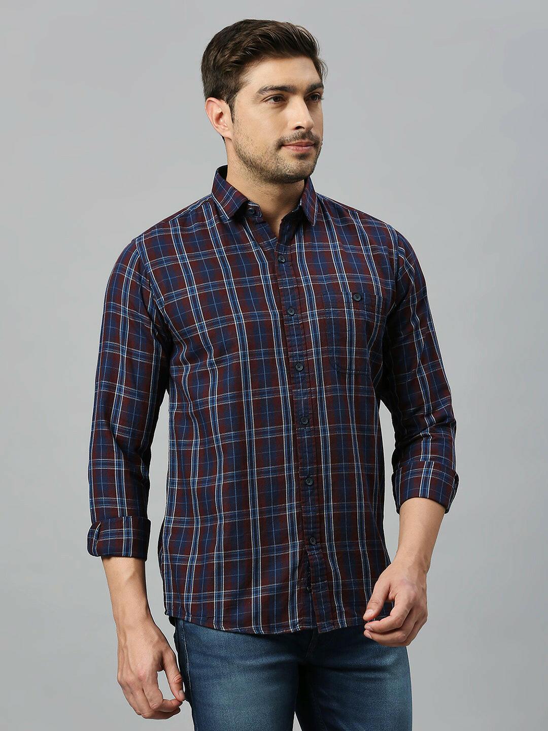 Maroon Checkered Shirt - Klub Fox
