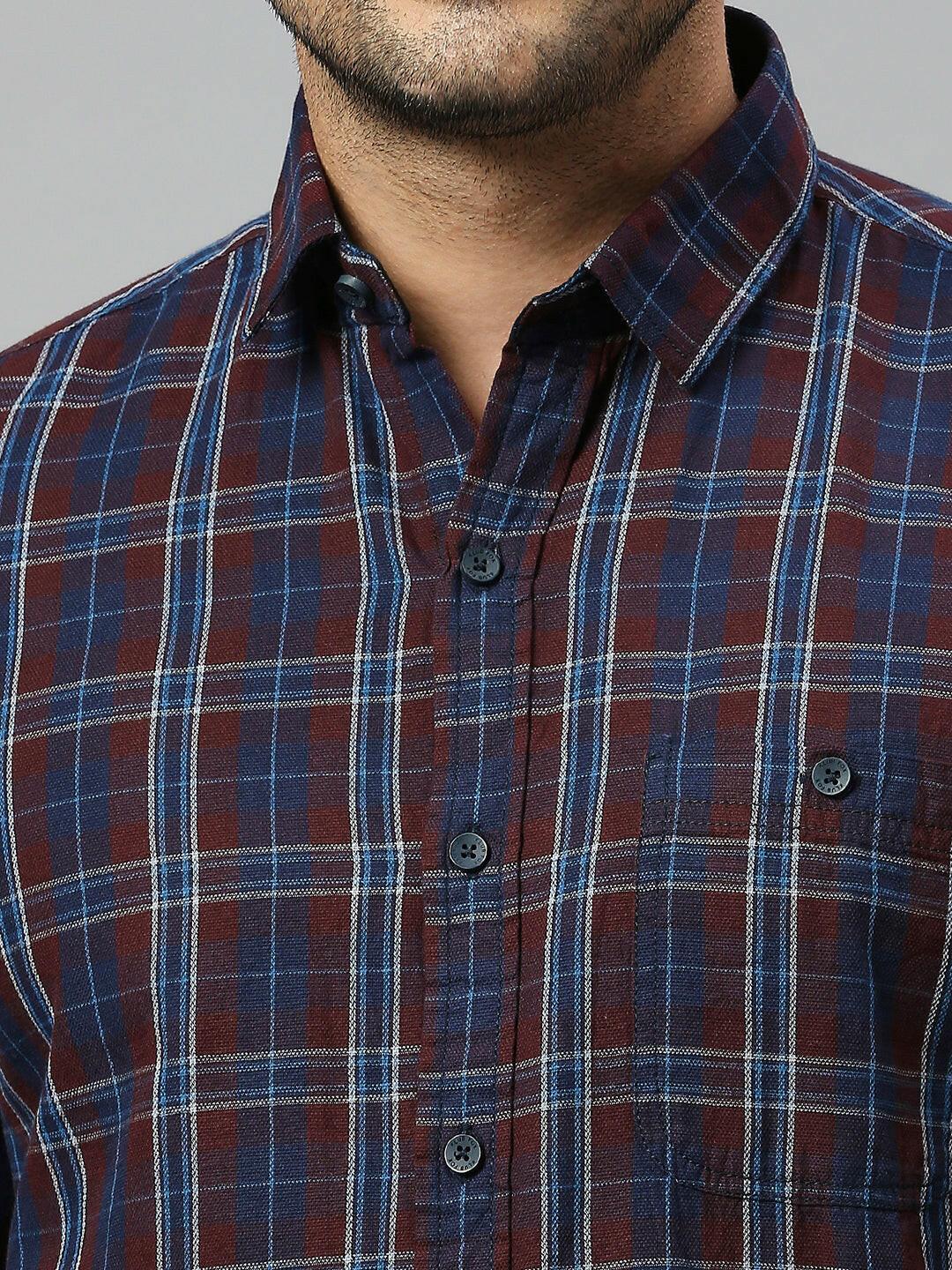 Maroon Checkered Shirt - Klub Fox