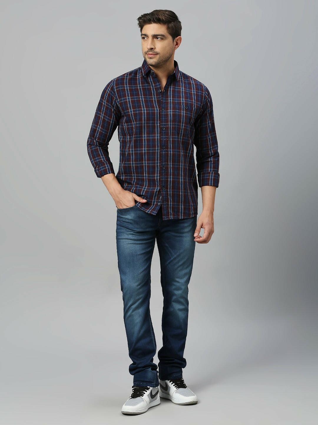 Maroon Checkered Shirt - Klub Fox