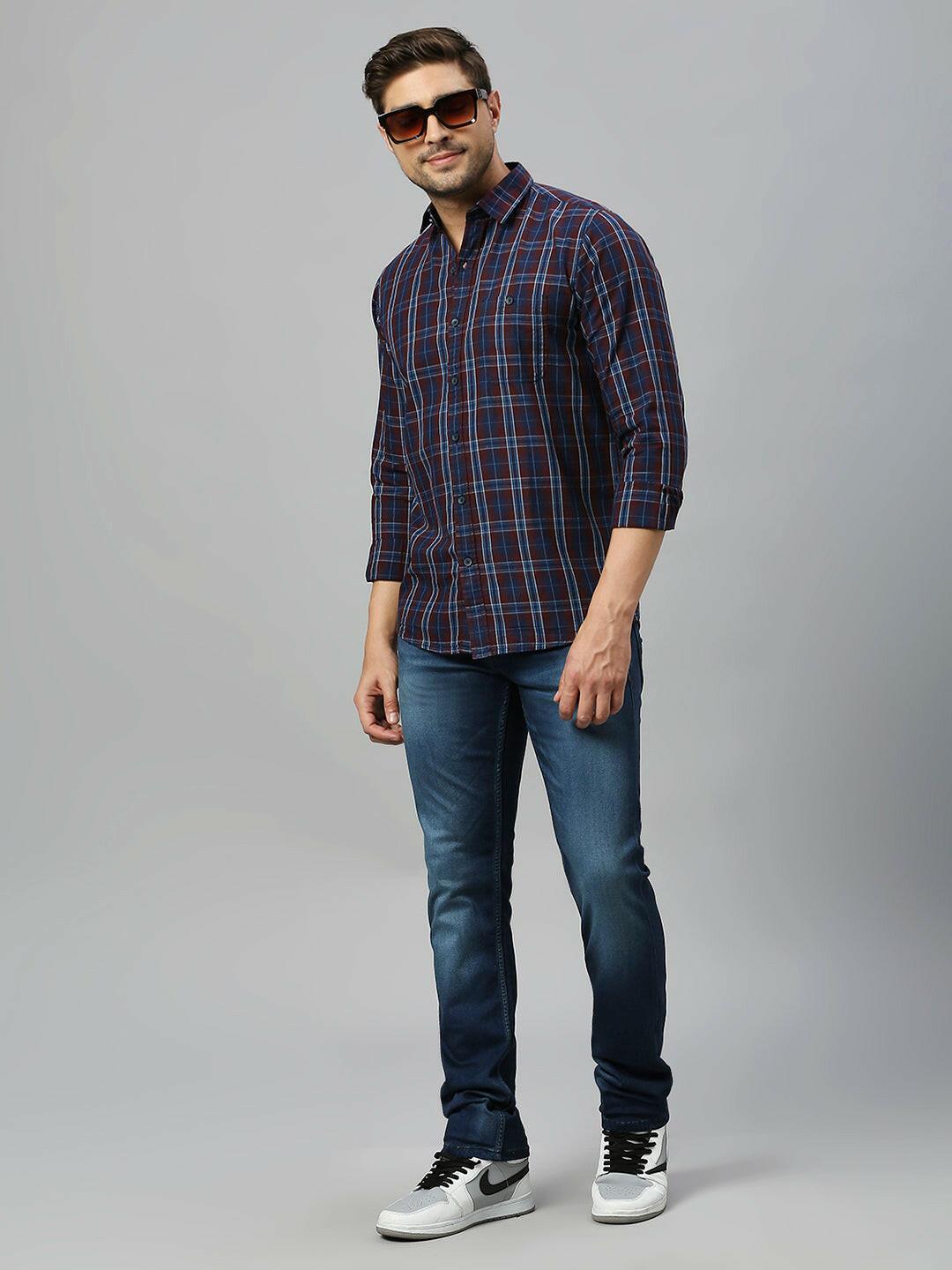 Maroon Checkered Shirt - Klub Fox