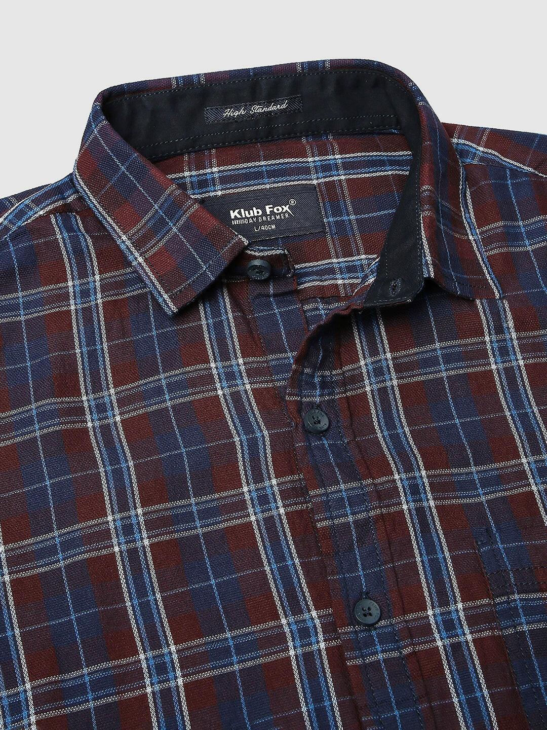 Maroon Checkered Shirt - Klub Fox