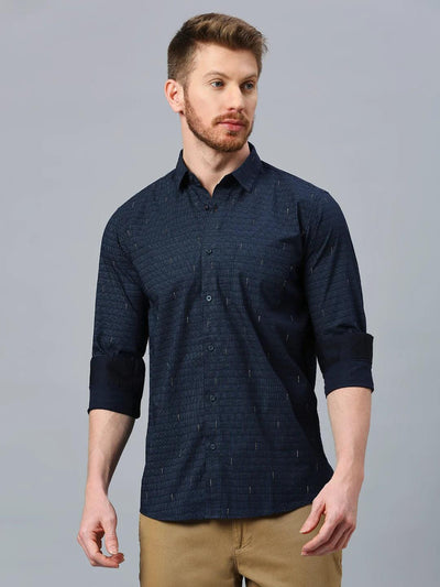 Navy Printed Shirt