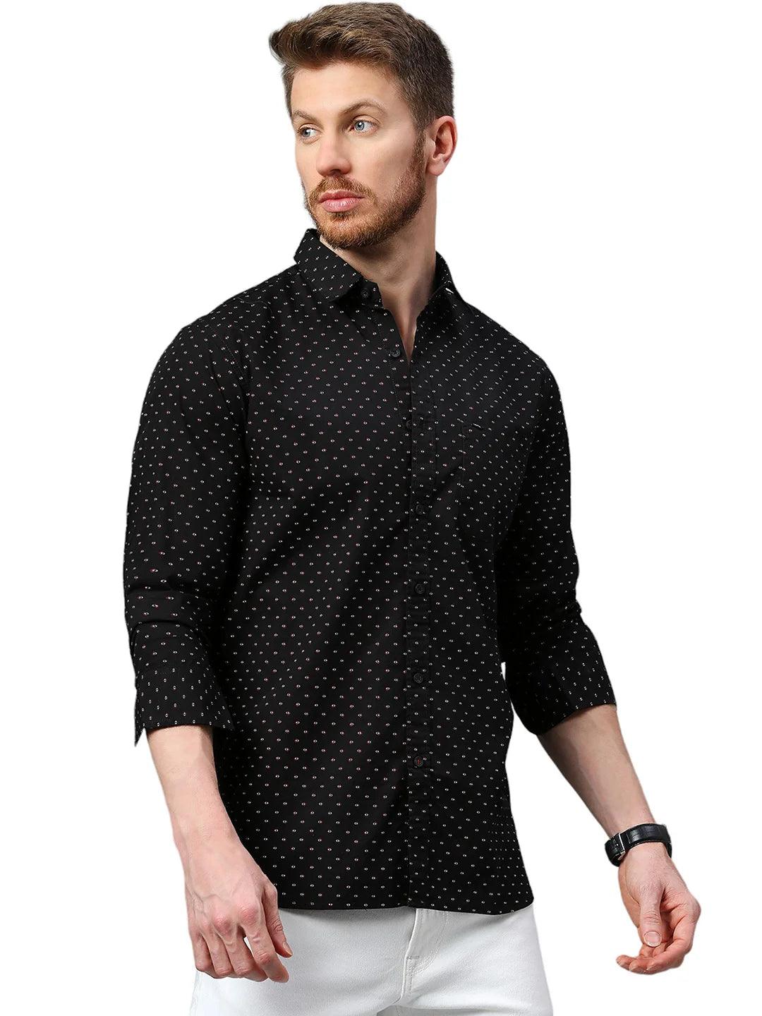 Black Printed Dobby Shirt