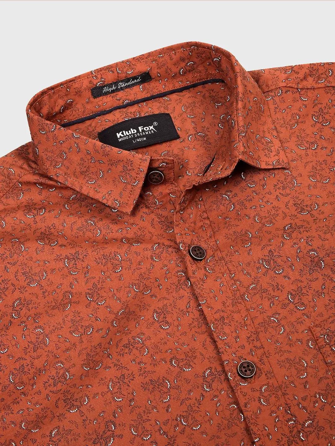 Maroon Printed Shirt - Klub Fox