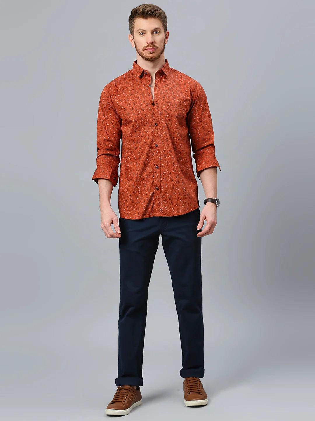 Maroon Printed Shirt - Klub Fox