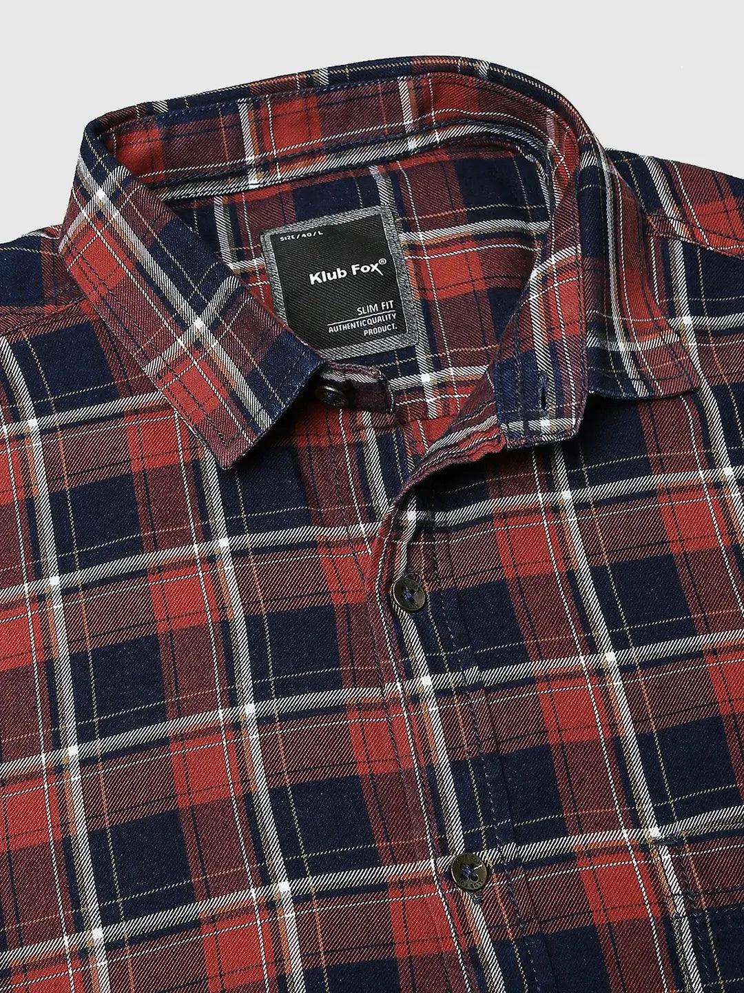 Maroon Checkered Shirt - Klub Fox