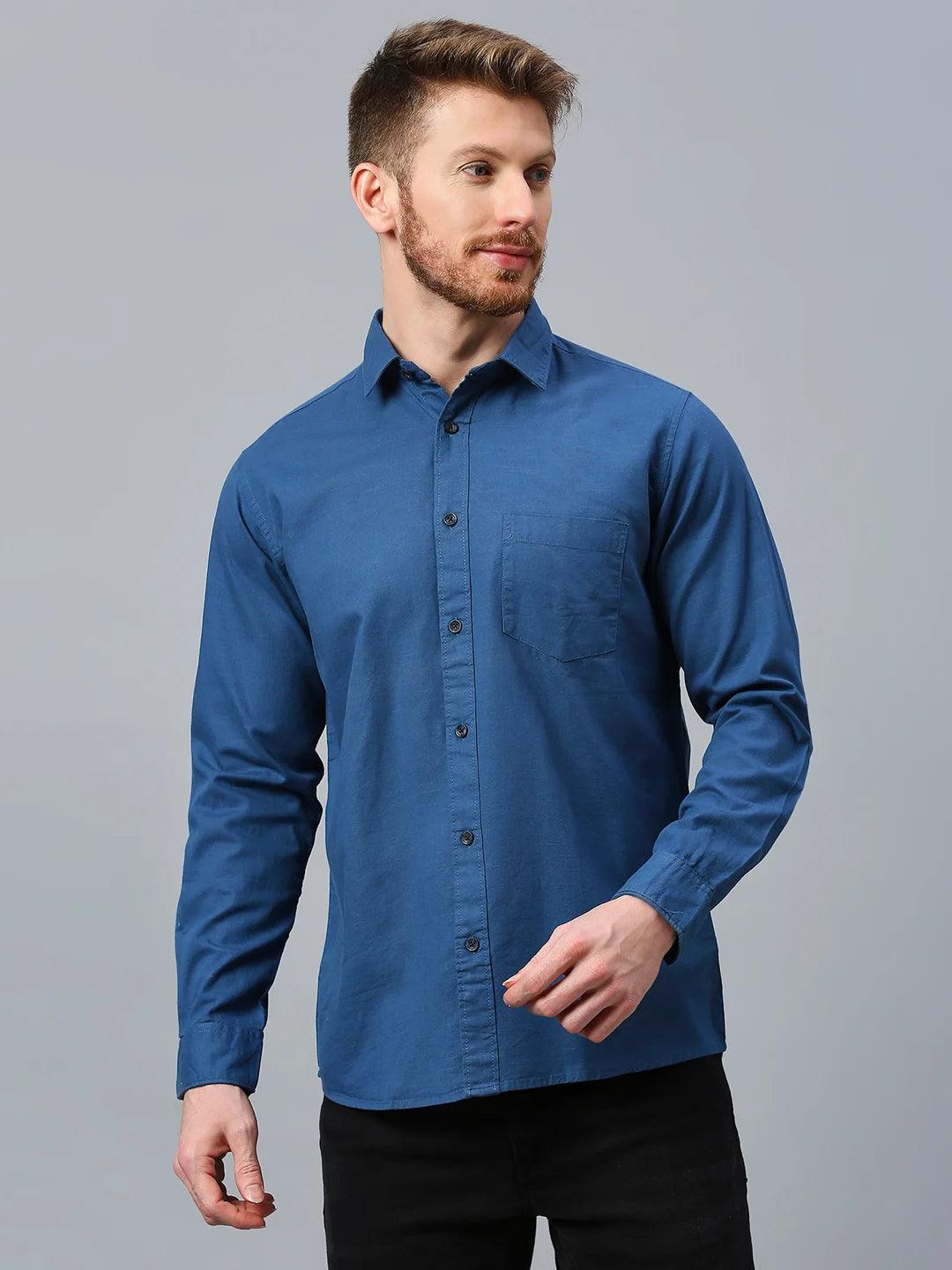 Blue Plain Shirt - Klub Fox