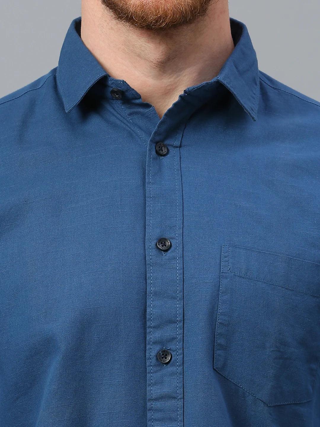 Blue Plain Shirt - Klub Fox