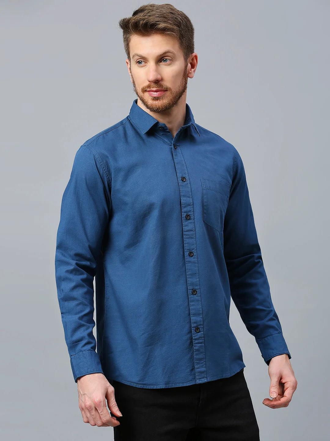 Blue Plain Shirt - Klub Fox