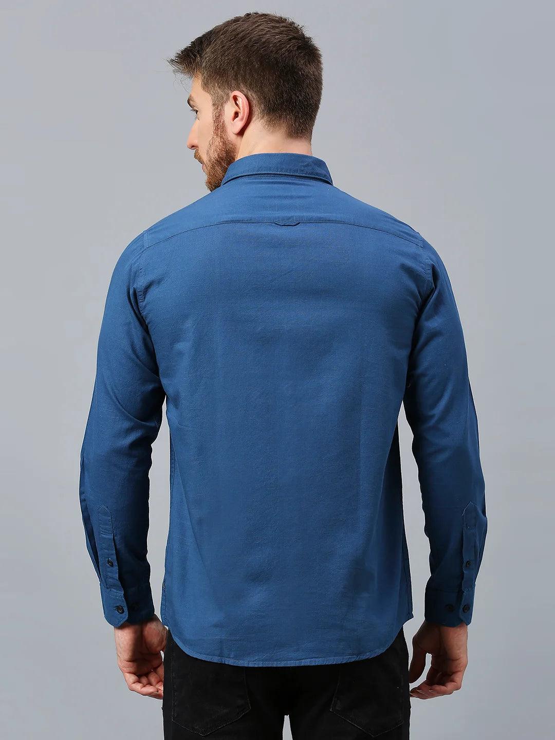 Blue Plain Shirt - Klub Fox